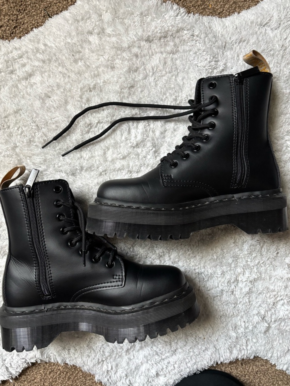 Dr. Martens Black Chunky Lace-Up Platform Boots - Picture 2 of 7
